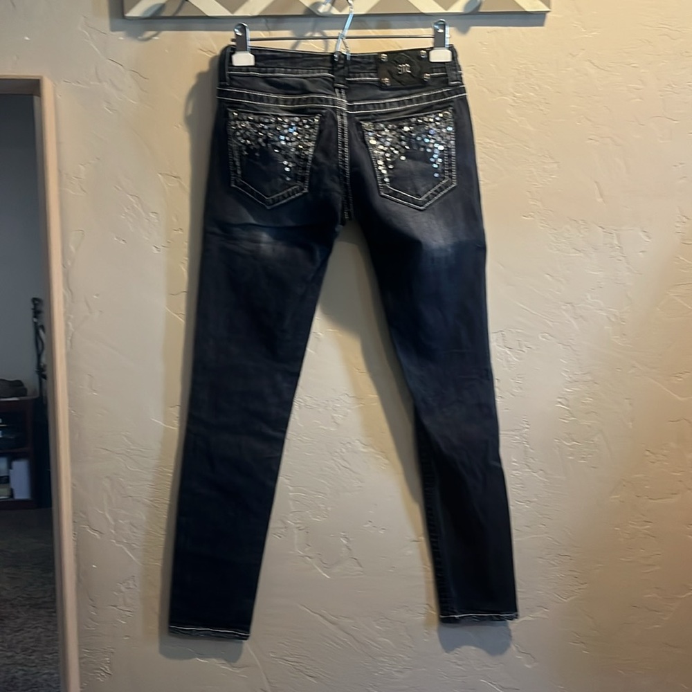 Miss Me Dark Wash Sequin Skinny Jeans - Picture 3 of 7
